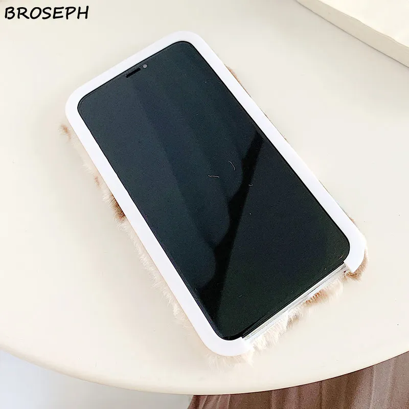 Леопардовый плюшевый чехол для телефона iPhone 11 Pro Max X XR XS 6 6S 7 8 Plus мягкий ТПУ теплый