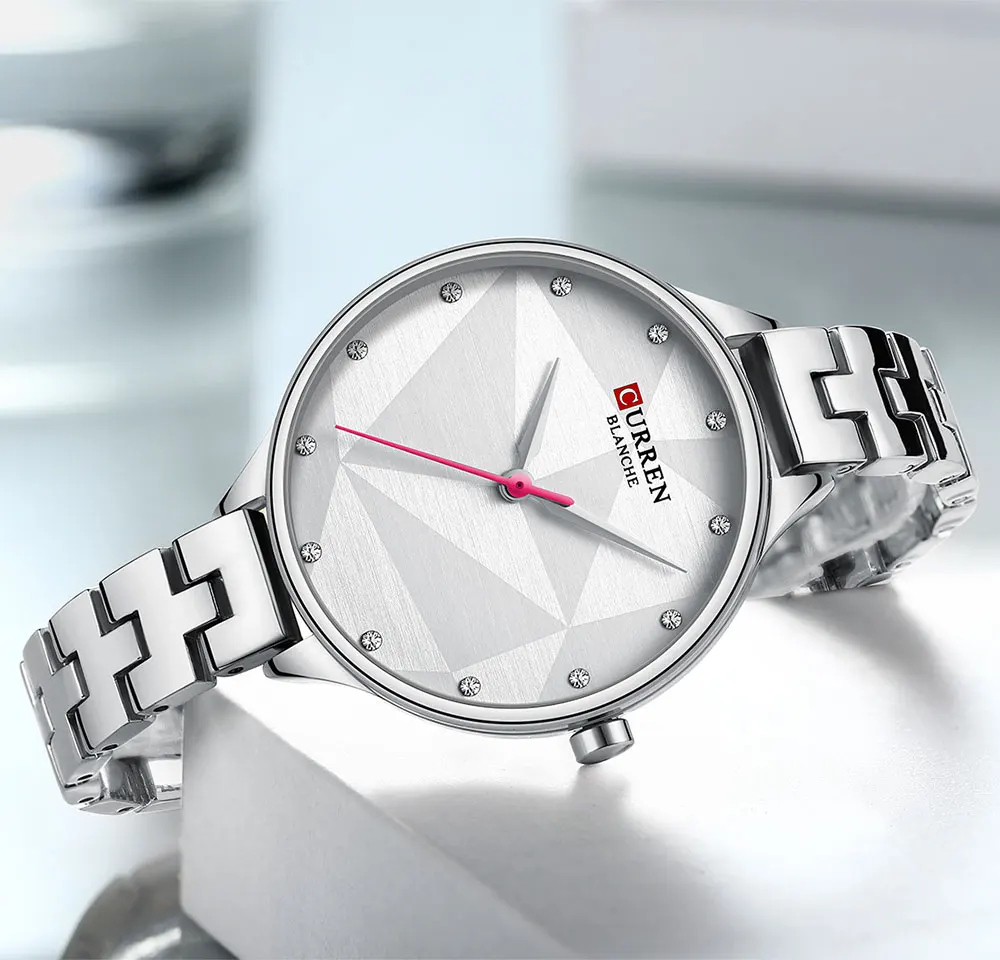 

Часы CURREN женские кварцевые аналоговые, классические минималистичные наручные, с ремешком из нержавеющей стали, 2021