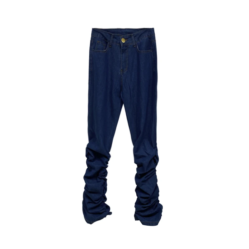 

WOMENGAGA new autumn Women Washed Jeans Korean All-match Casual High Waist with ruched Slim Denim Pants Female 9OQG
