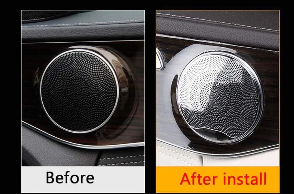 

Дверная накладка громкоговорителя из нержавеющей стали для Mercedes Benz C Class W205 GLC X253 E W213 C213 зеркальная полировка