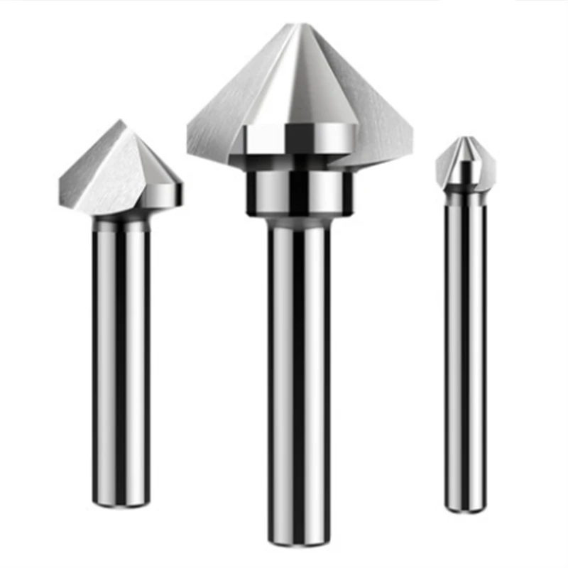 1 шт. 6,3 мм-50 мм 3 канавки/1 канавка зенкер круглая ручка 60 градусов/90 градусов HSS Дерево Сталь фаска резак инструмент