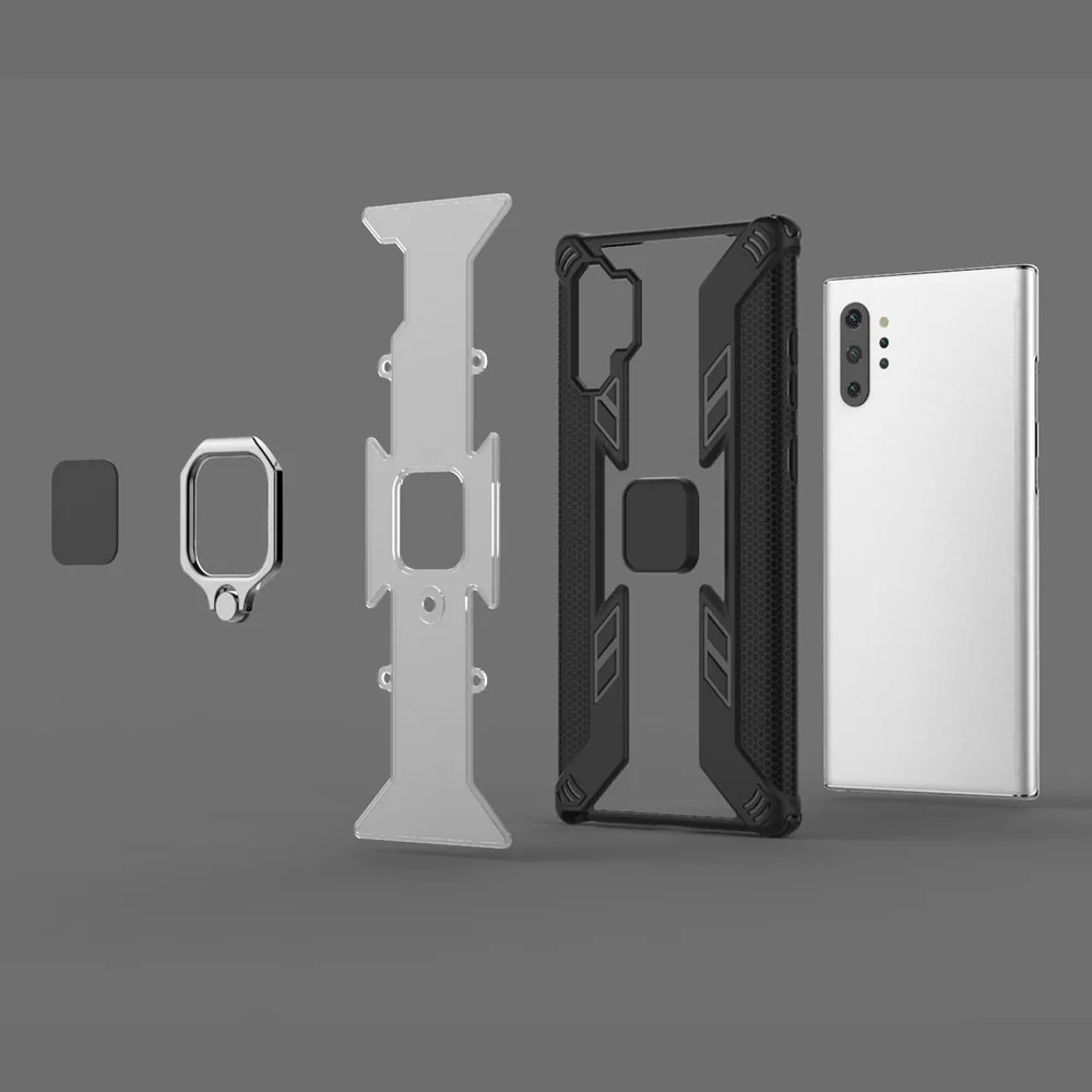 Защитный чехол с кольцом и подставкой для samsung Galaxy Note10 Pro S10 Plus Lite A50 A30 A7 A9 A10 A40S M30 M20
