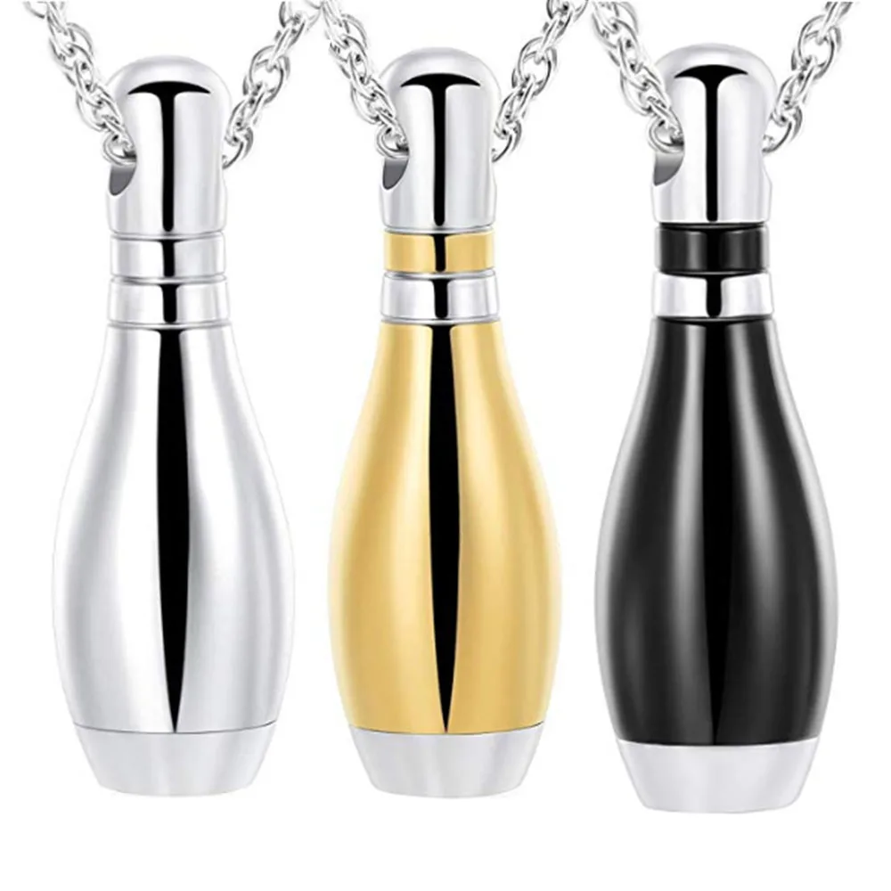 Ювелирные изделия из нержавеющей стали ожерелья с урной для боулинга кулон