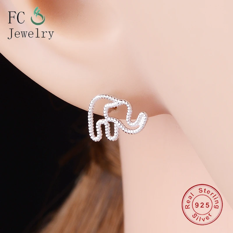 

100% 925 Sterling Silver Stud Earrings Women Earring Female 925 Silver Berloque DIY Jewelry
