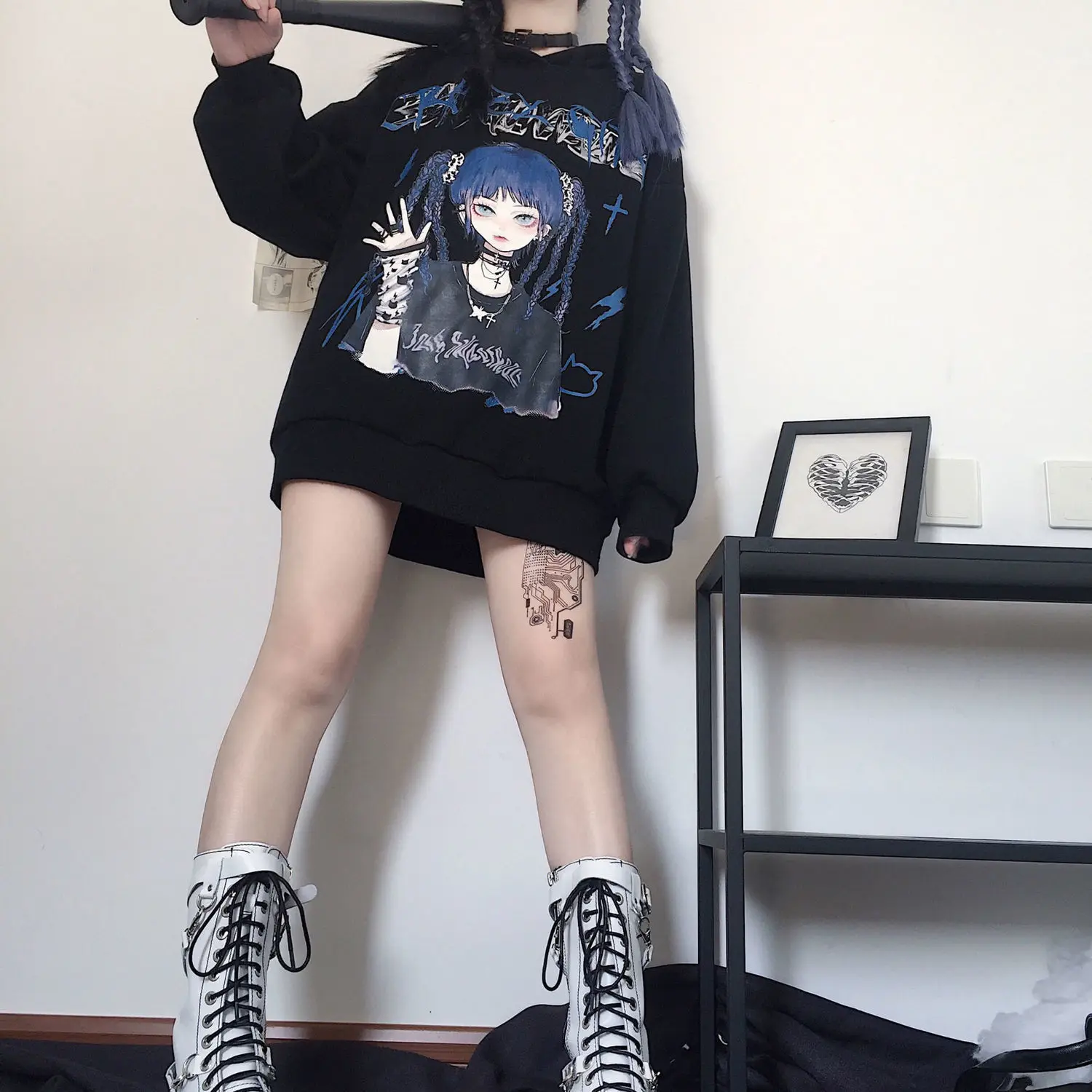 Новинка 2021 свитер с длинными рукавами в стиле японского аниме хип-хоп женский