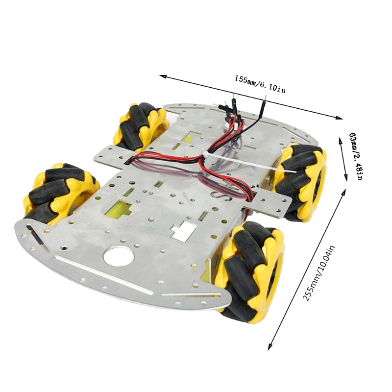 

Omnidirectional Wheel Trolley Smart Robot Car Chassis Metal TT Motor Kits DIY