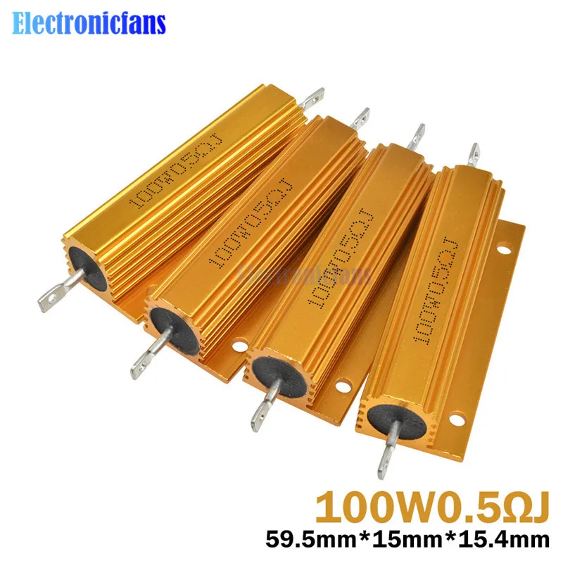 100W Алюминий Мощность металлический корпус чехол с проволочной обмоткой резистор ± 5% 0.1R 0.5R 1R 2R 6R 8R 10R 20R 100R 1K ohm алюминиевый корпус резистора
