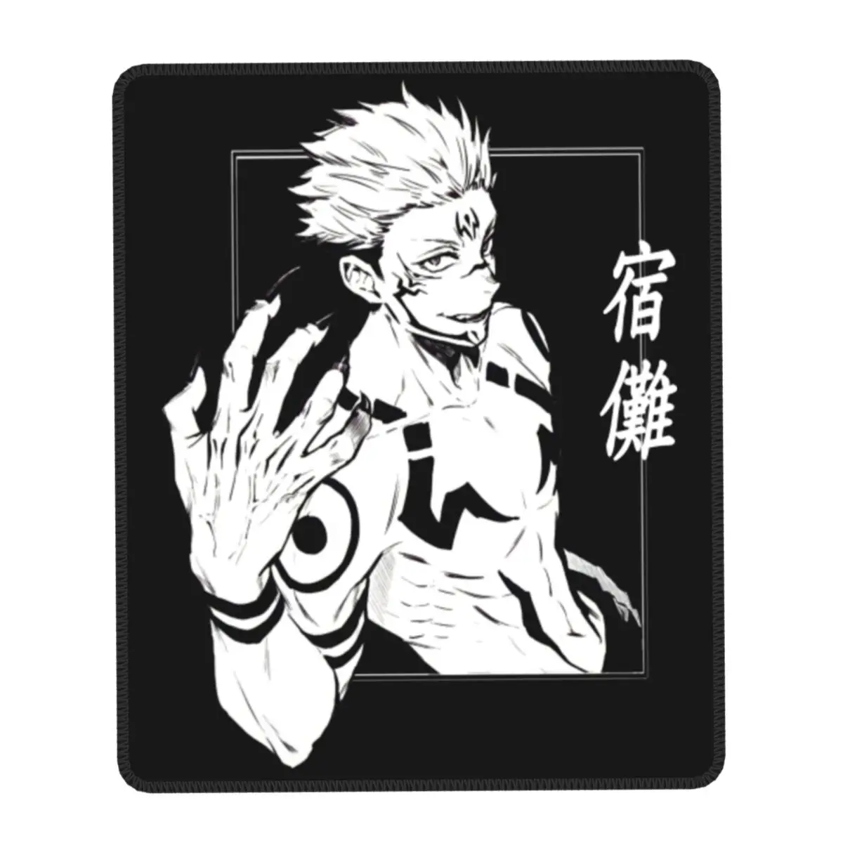 

Anime Sukuna Jujutsu Kaisen Mouse Pad Square Anti-Slip Rubber Mousepad with Stitched Edges for Gaming Manga Computer Laptop Mat