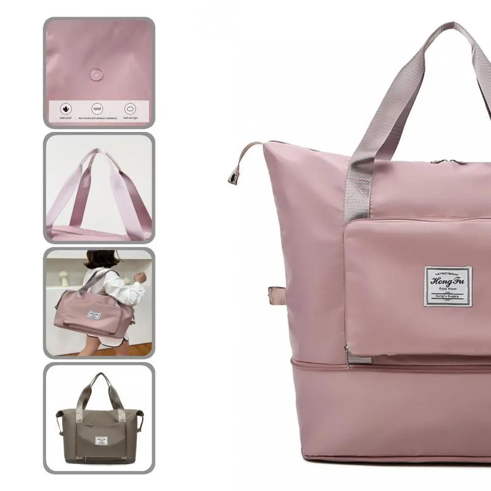

Practical Stylish Collapsible Shopping Tote Gym Bag Easy Store Gym Bag Solid Color for Outdoor