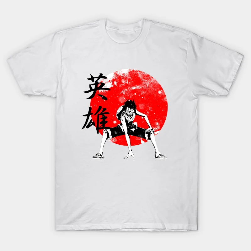 Футболка с принтом пиратского короля Луффи для мужчин и женщин забавный топ