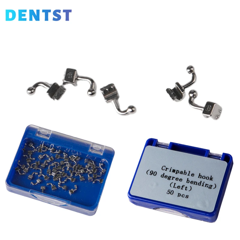 

Dentst Dental Orthodontic Crimpable Hook with 90 Degree Bending 50pcs/box
