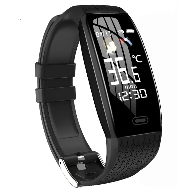 

Смарт-браслет T5 с датчиком температуры тела, водонепроницаемый фитнес-трекер, монитор сна, пульсометр, Смарт-часы с Bluetooth для мужчин и женщин