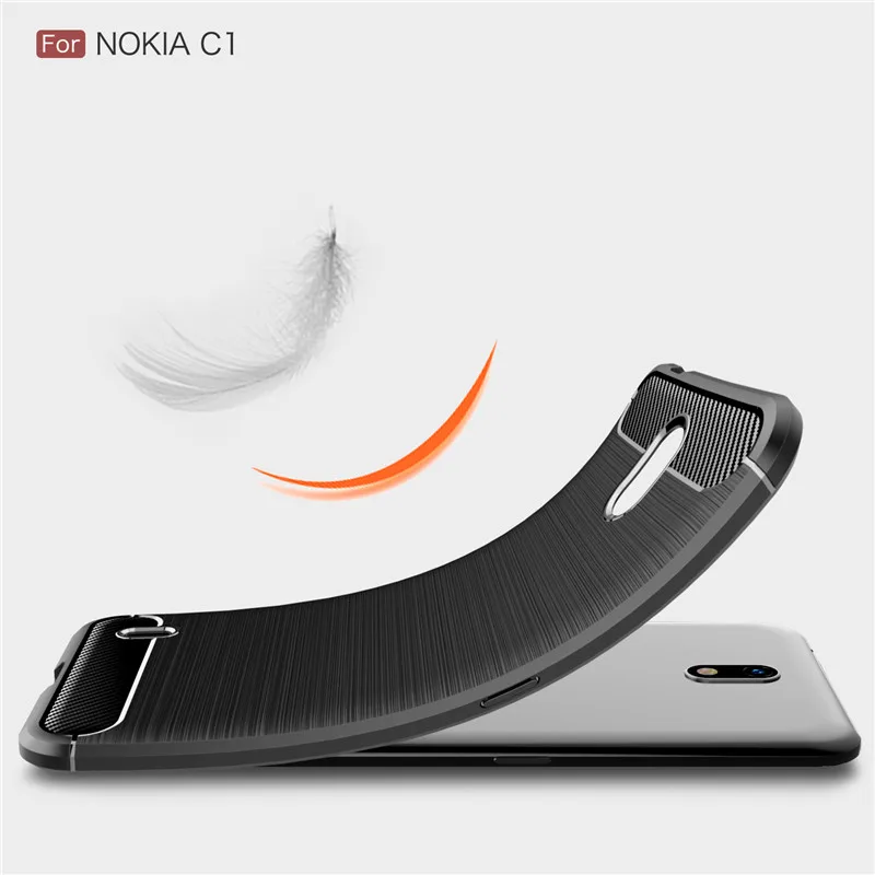 Мягкий силиконовый карбоновый чехол для Nokia C1 7 2 6 3 1 5 противоударный защитный