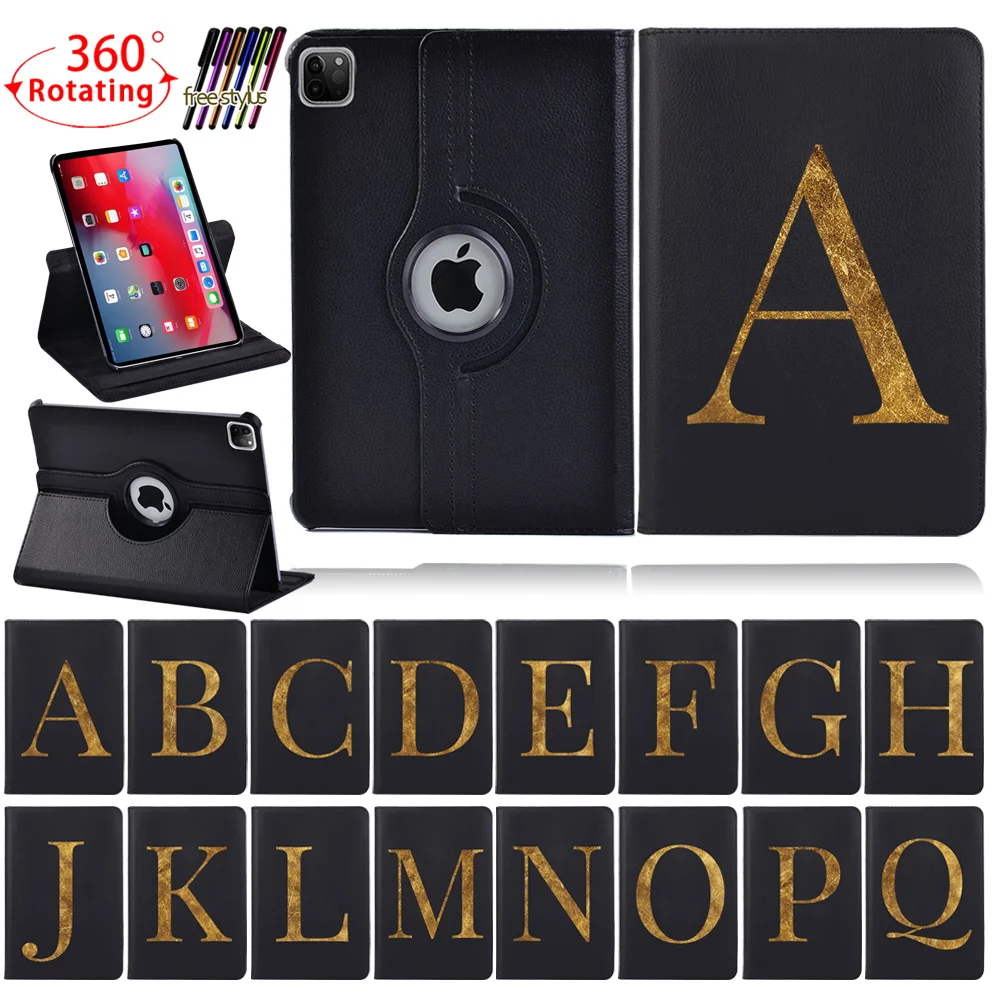 360 Вращающийся чехол для планшета Apple IPad Air 1/2/IPad (3rd Gen) 2019/по воздуху (4th 2020 26 букв