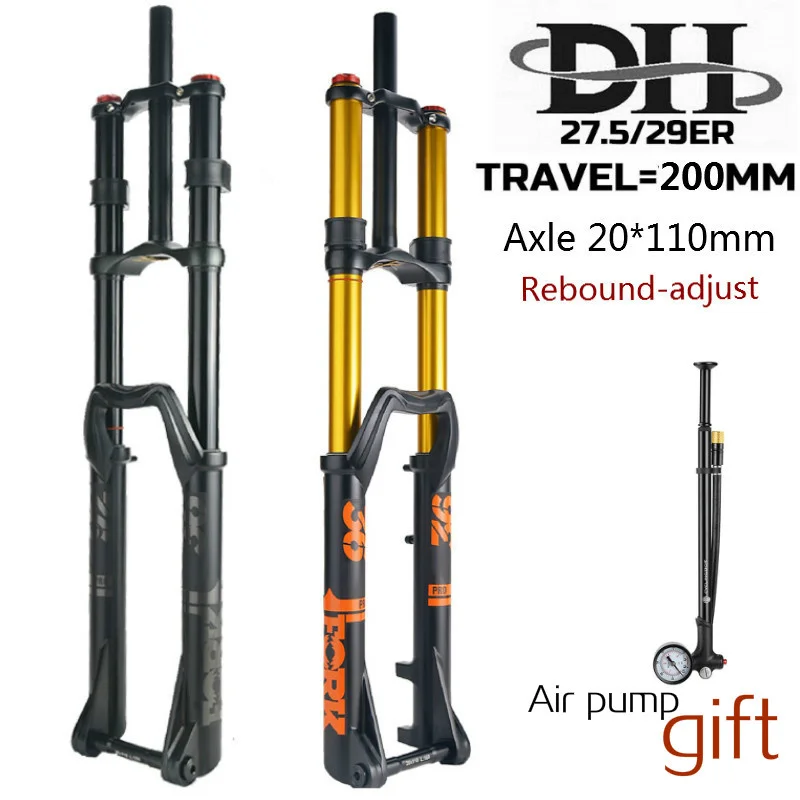 MTB DH велосипедная воздушная вилка 27 5 29er горный велосипед Двойная корона подвеска
