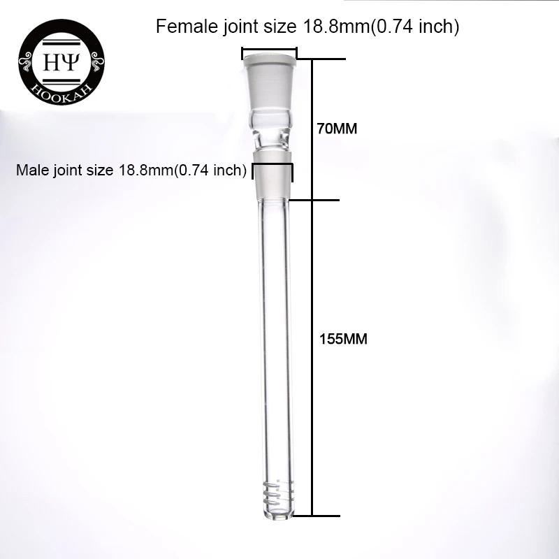 1 pc dia glass down stem for led spiral glass hookah shisha glass tube pipe diffuser chicha hookah accessories