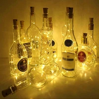 battery powered wine bottle lights with cork 1m2m led copper wire colorful fairy lights string for party wedding indoor decor