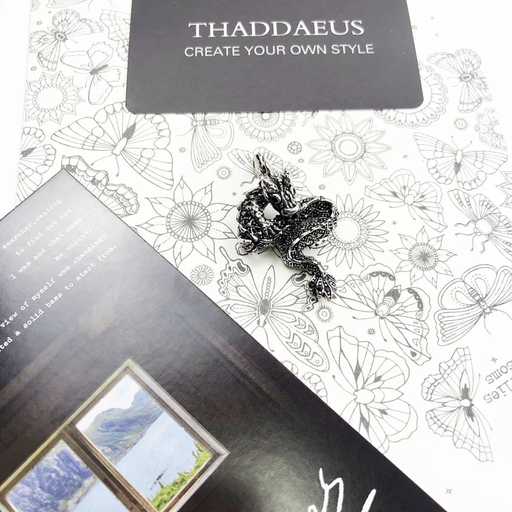 Подвеска с мифическим драконом, новинка, модное ювелирное изделие Thomas Bijoux, аксессуары 925 пробы, серебро, панк, подарок для Ts, женщин, мужчин