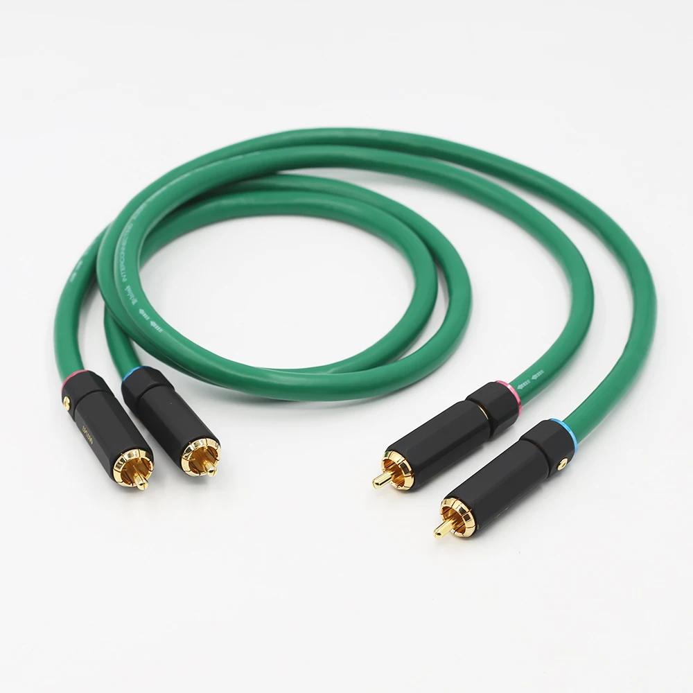 Hi Fi позолоченный кабель 2RCA высококачественный аудиокабель 6N OFC Hifi RCA штырь