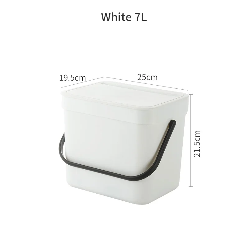 White-7L 7л ванная комната настенный мусорный бак кухня мусорное ведро гостиная мусорное ведро туалет мусорные баки спальня ведро для мусора в скандинавском стиле - Цвет: White-7L