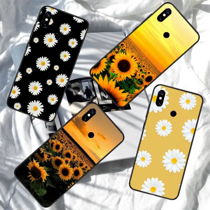 

Sunflower daisy flower Phone Case For Xiaomi Redmi note 7 8 9 11 i t s 10 A poco f3 x3 pro lite funda shell coque cover