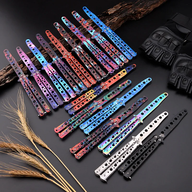 Тренировочный нож-бабочка для начинающих универсальный стальной игровой