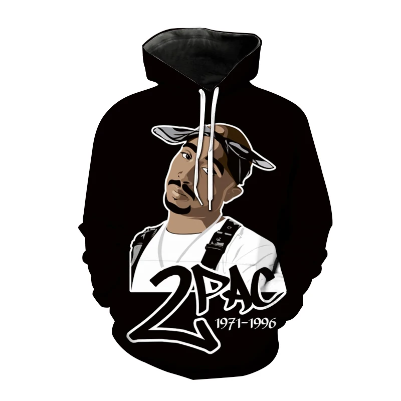 

Autumn Men Fashion Oversize Casual Hooded Sweatshirt Rock 2pac Hoodies 3D Print Tupac Amaru Shakur Men Women Hip Hop Streetwear