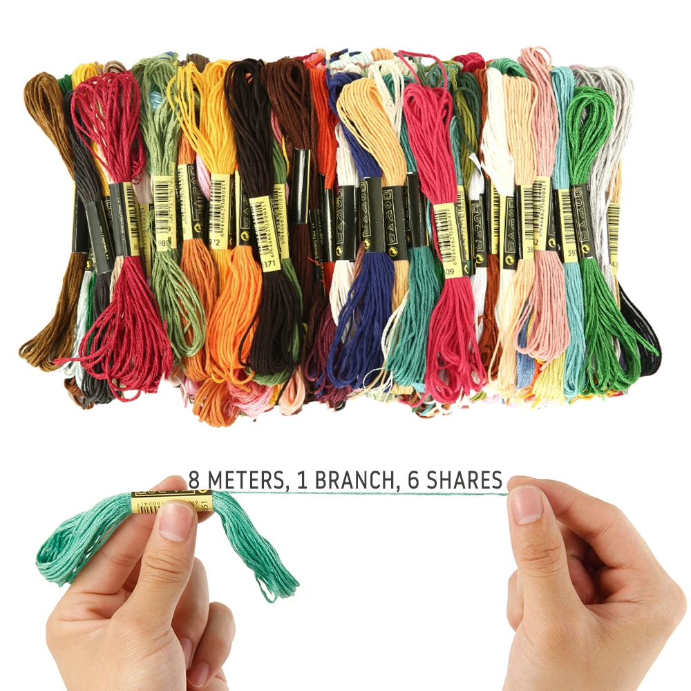 Нитка для вышивки крестиком 150 дюймов хлопковое шитье нитью моток пряжи