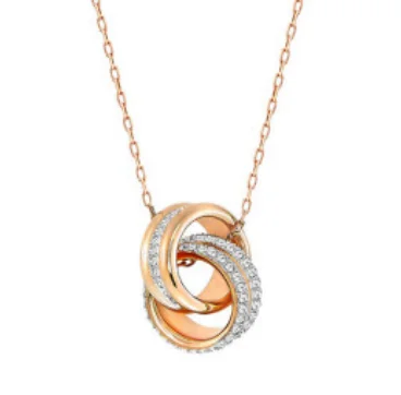 

Good luck, romantic double ring, three ring necklaces, collarbone necklaces, Valentine's Day gifts welcome wholesale
