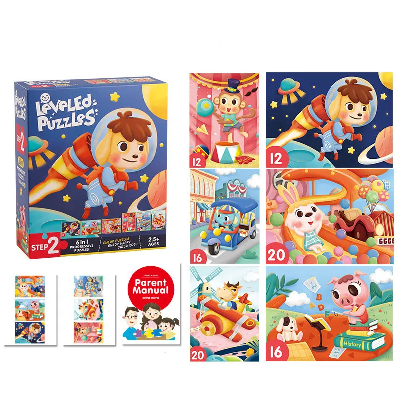 

Монтессори образование деревянная детская игрушка мультфильм животных выровнялся игра головоломка для детей детские развивающие игрушки,...