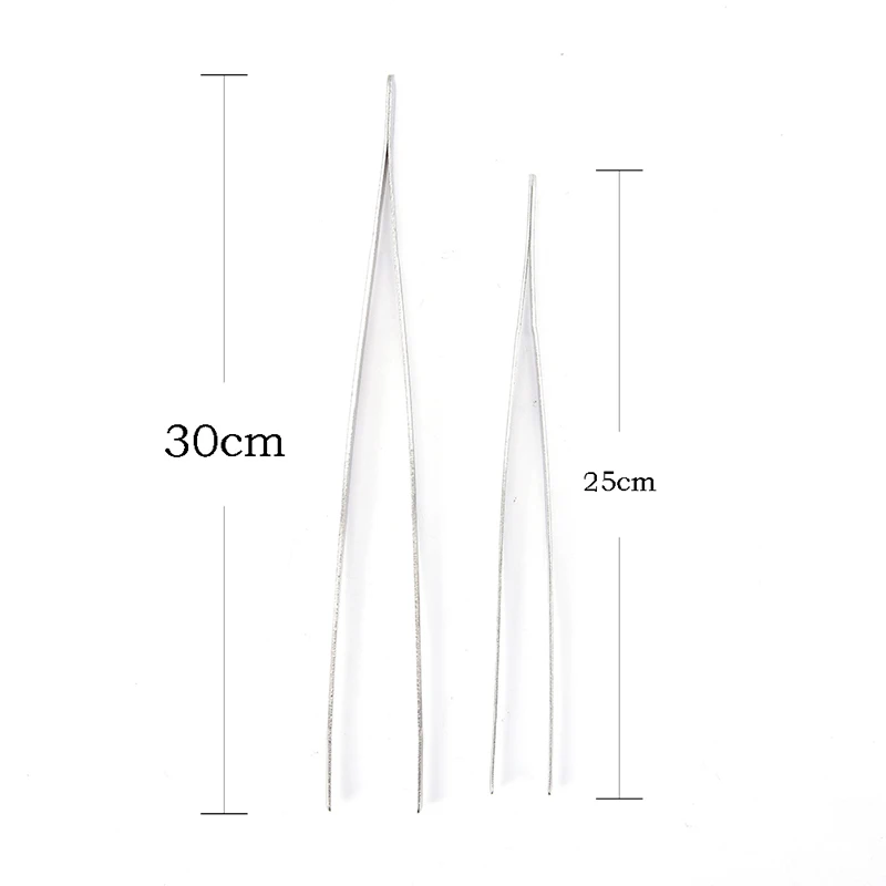 

Silver Stainless Steel Long Food Tongs Straight Tweezers Kitchen Tool