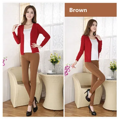 brown S-6XL плюс размер женские Леггинсы эластичные брюки-карандаш черные леггинсы женские леггинсы Mujer Leginsy Damskie Leeging Femme - Цвет: brown