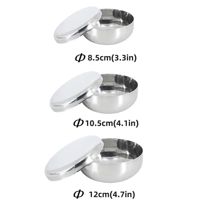 

Korean Style Stainless Steel Rice Bowl With Lid Single-Layer Salad Bowl Kimchi Bowl Fresh-Keeping Bowl Stainless Steel Material
