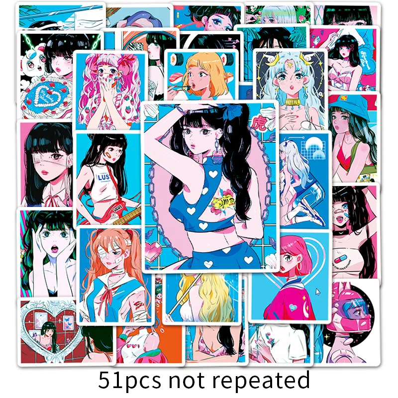 

10/50 шт. милые красивые Стикеры для милой девушки Otaku иллюстрация для ноутбука чемодана чехла граффити стикеры наклейки