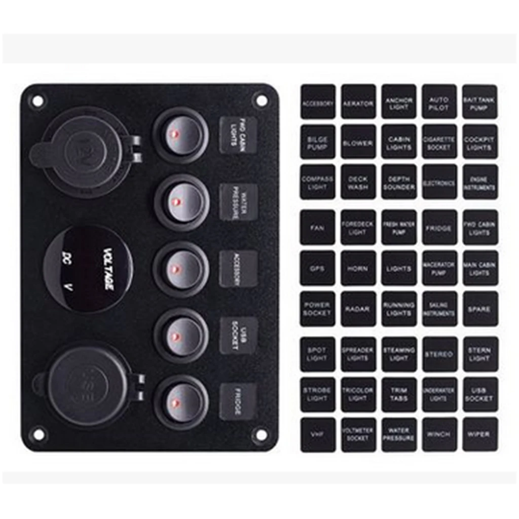 

5 Gang Waterproof Boat Marine Switch Panel 12v on-Off Rocker Switch
