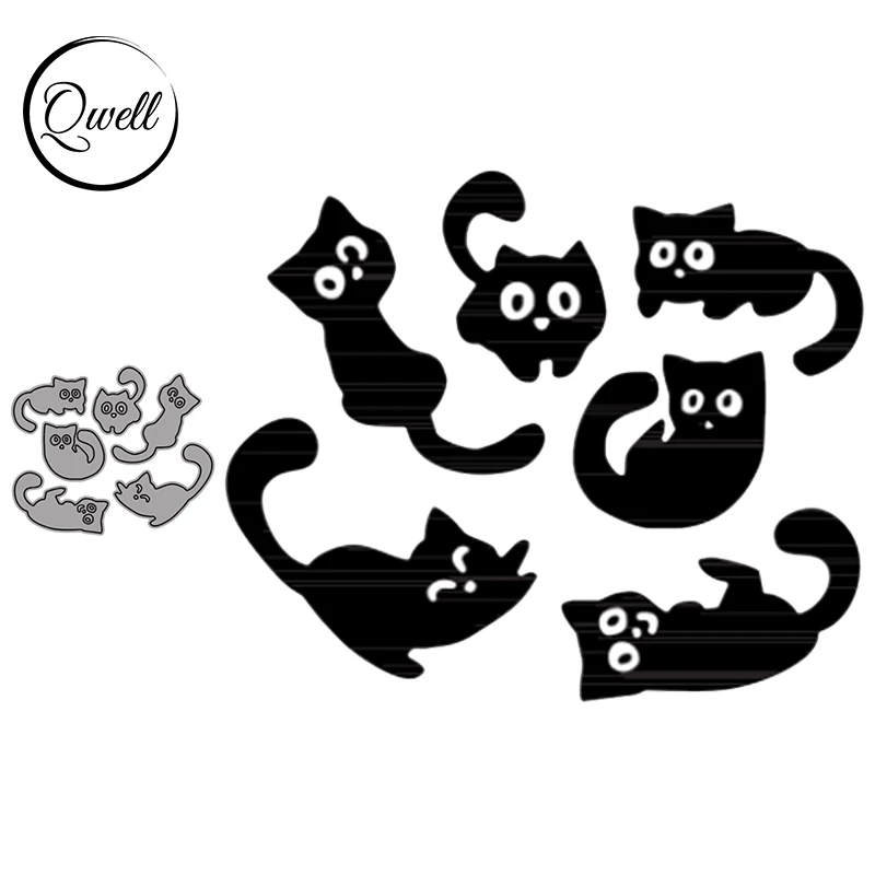 

Qwell 6pcs Wildcat Metal Cutting Dies Set DIY Scrapbooking Craft Paper Card Album Decor Making Template 2021 New