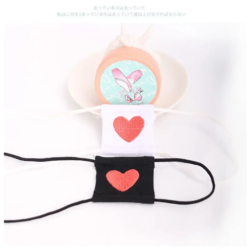 

Women Girl Toyko Anime Cosplay Costume Student Eyeshade Red Heart Embroidered Single Eye Mask Elastic Earloop Blindfold