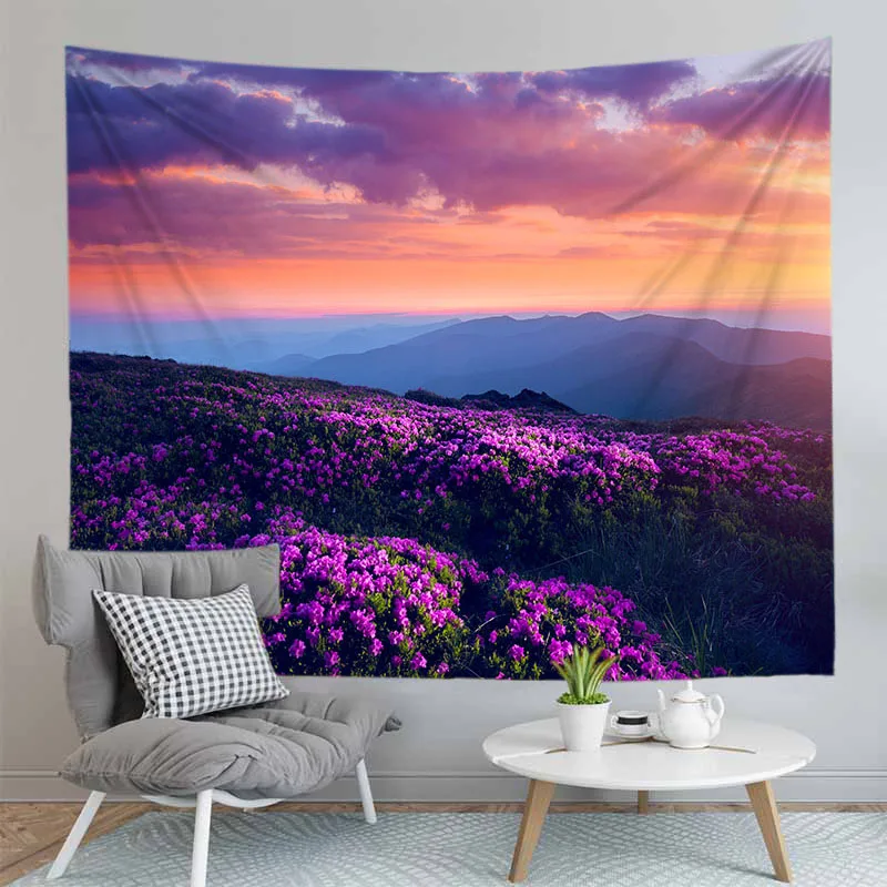 Настенный гобелен с изображением заката Морского Пейзажа океана большого