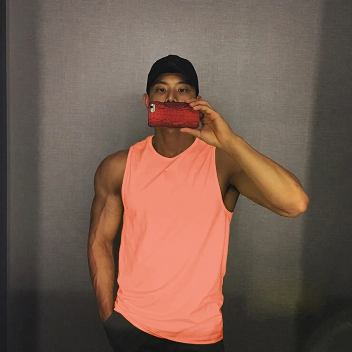 

Men's Sleeveless O-Neck Vest, Solid Color Bottoming Tops, Stretchy Fitness Top Clothes