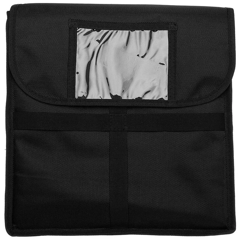 

Изолированная сумка для доставки пиццы, оксфордская ткань, алюминиевая фольга, Влагонепроницаемая большая сумка для доставки еды, Черная