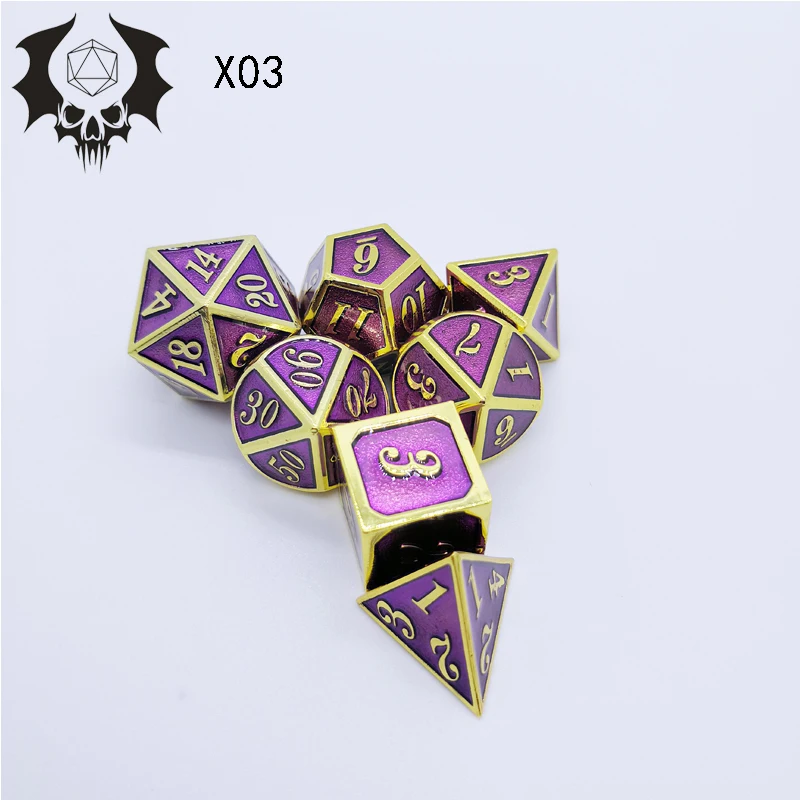 7 шт./компл. красочные кости набор ретро металлические цинковый сплав Материал