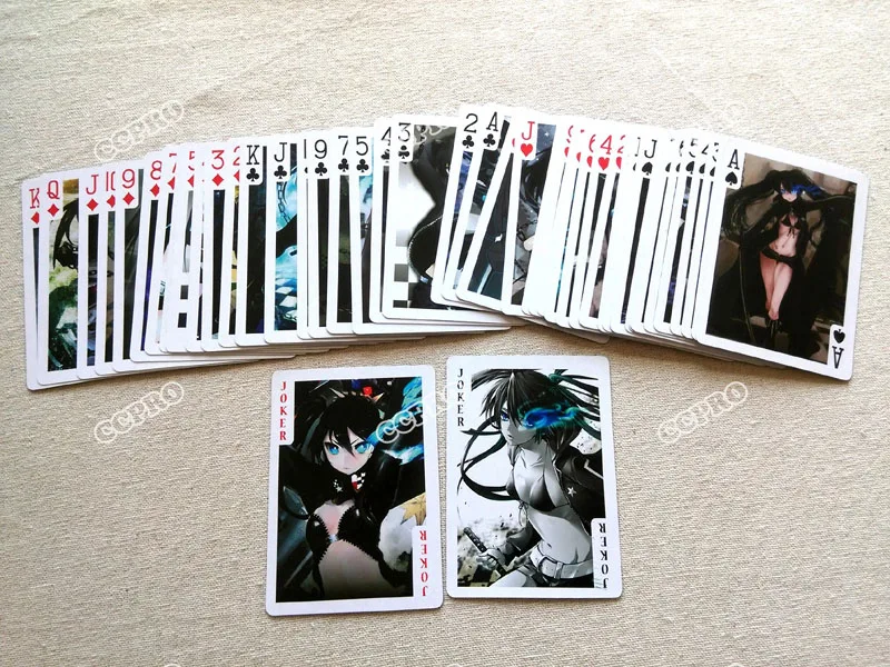 Аниме Black Rock Shooter Покер карты Kuroi Мату мультфильм мост Lovelive настольные карточки