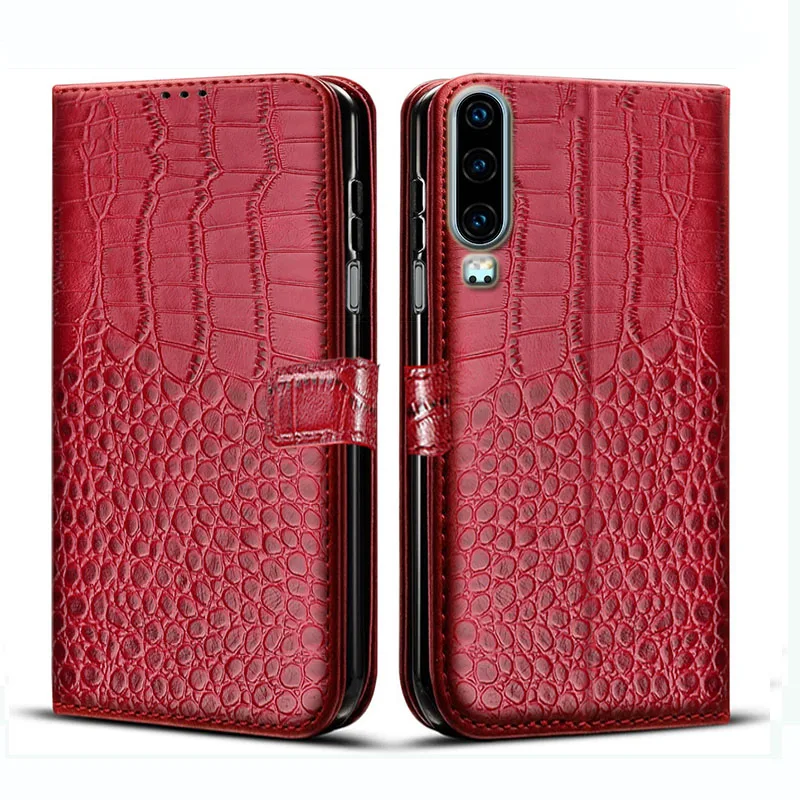 

Чехол-бумажник из искусственной кожи с крокодиловым узором для телефона Huawei P30