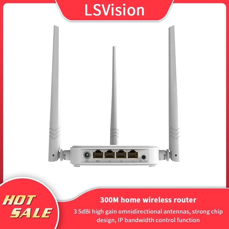 LSVision LS318 300N 2 4 ГГц Wi Fi роутер три высокомощных антенны Многоязычная прошивка