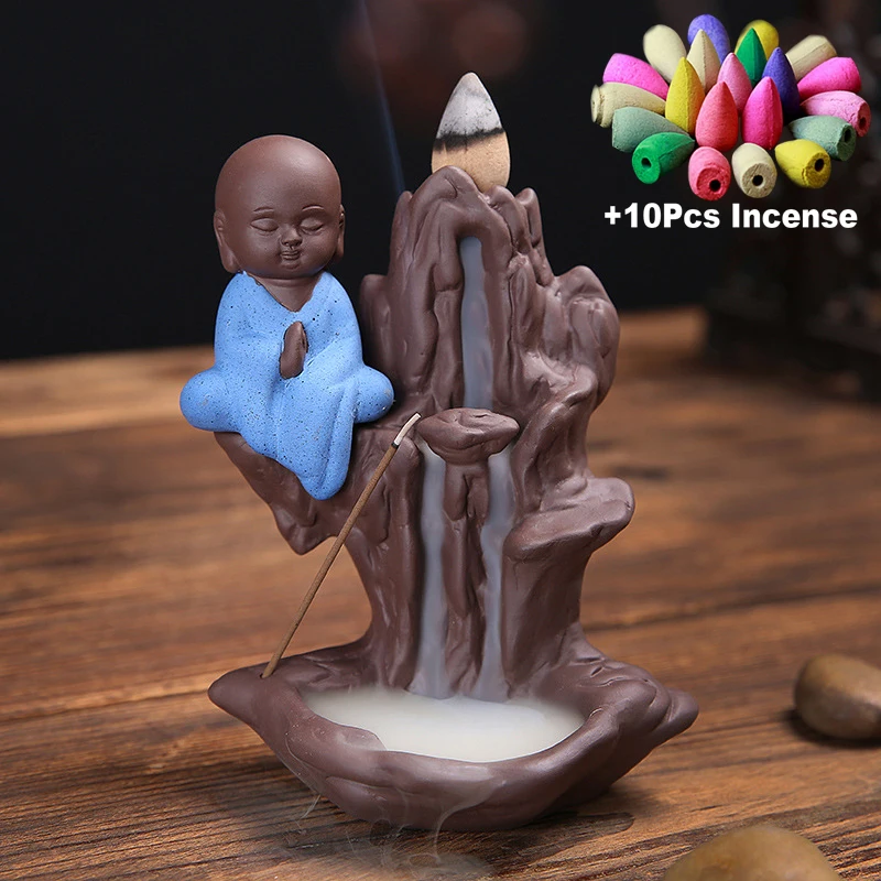 Домашний декор Маунтин СТРИМ маленький монах пуля + 10 черных ладанов конусов или