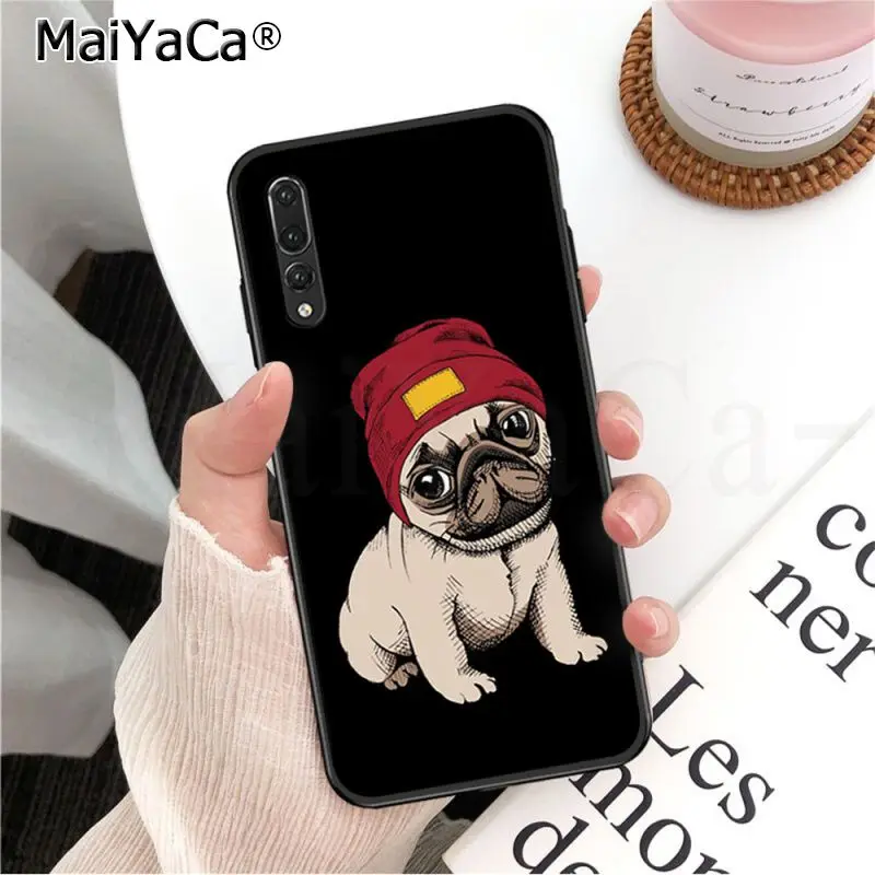 Мягкий черный чехол для телефона MaiYaCa с изображением французского Щенка Мопса