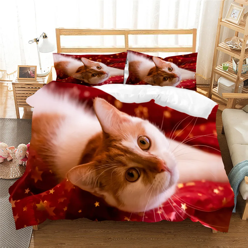 Детские животные набор пододеяльников для питомцев милые кошки собаки Комплект