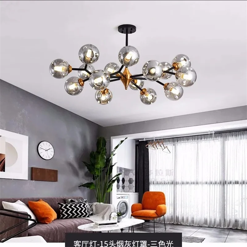 

Luxury Magic Bean LED E27 Pendant Lights Modern Living Room Restaurant Apartment Contracted Atmosphere Multi Head Hanging Lamp
