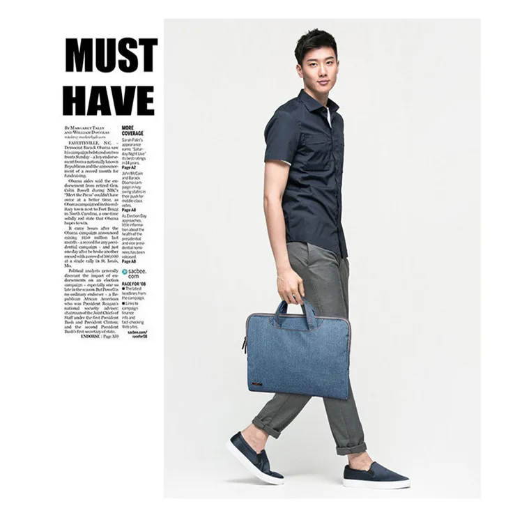 Portable Shockproof Briefcase Laptop Bag  Men's Women's Shoulder Tote Crossbody Travel Office Business Documents Storage Pouch