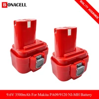 9 6v 3500mah pa09 ni mh rechargeable battery pack power tool battery cordless drill for makita 9120 9122 pa09 6207d bateria l70
